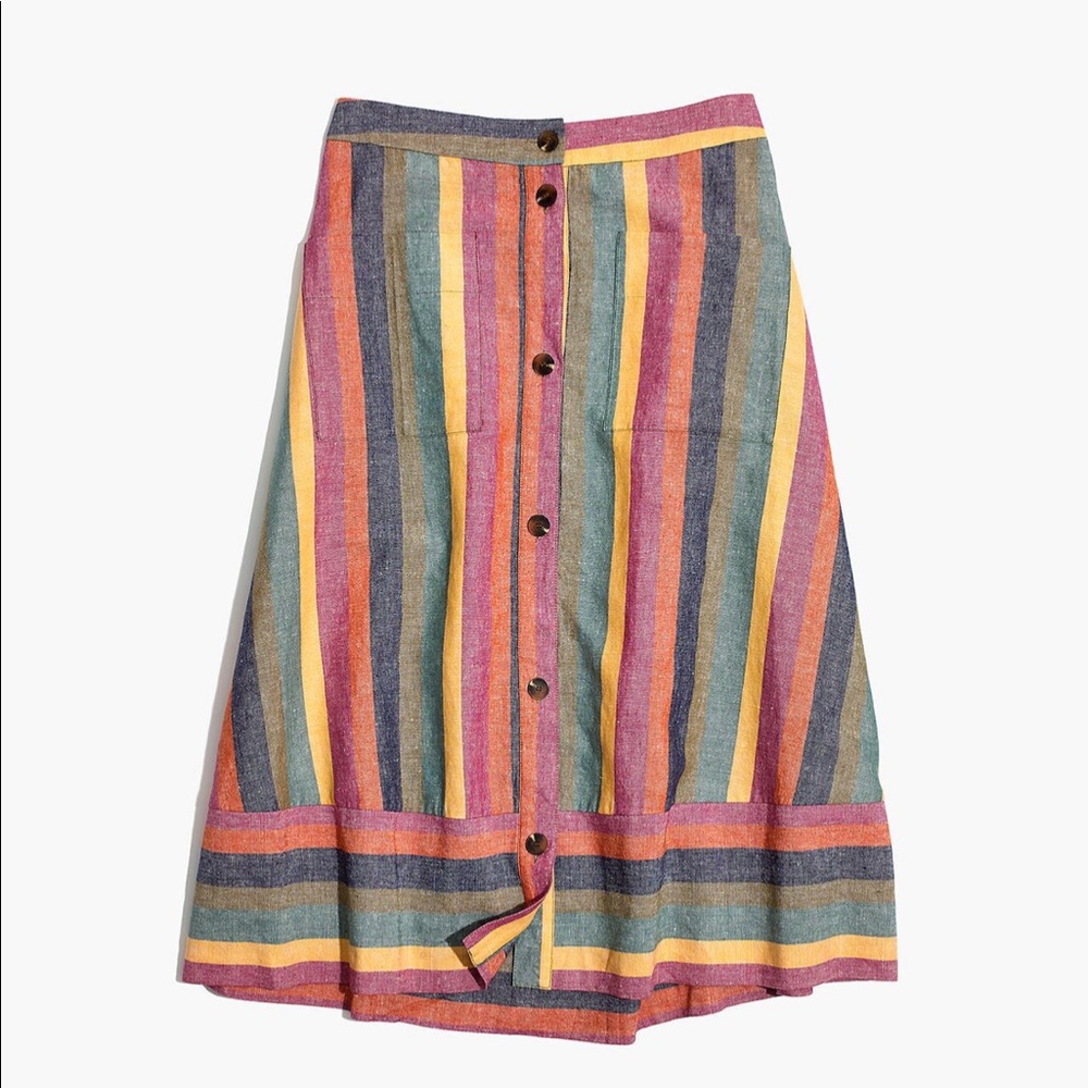 Rainbow midi skirt